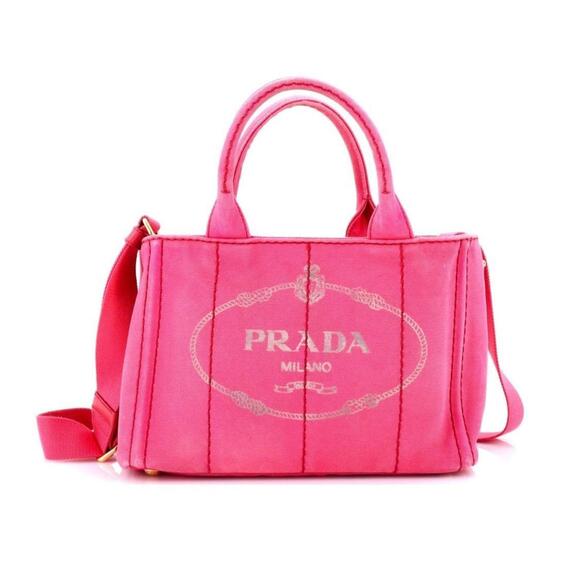 PRADA pink Canapa bag with strap - Picture 1 of 1